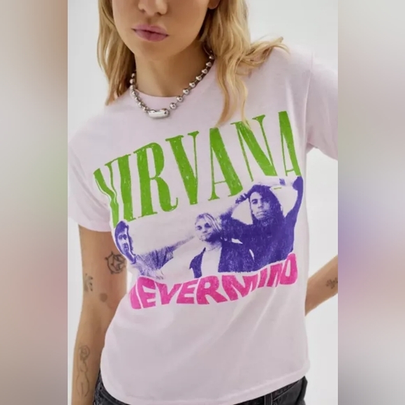 UO - Nirvana Alexa Baby Tee in Pink - Picture 11 of 11